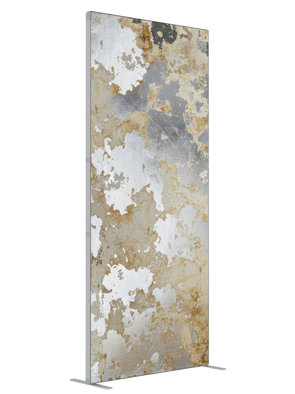 Metallic silver ivory distressed plaster printed backdrop angled 3ft - Denny StudioEdge SECP-8856