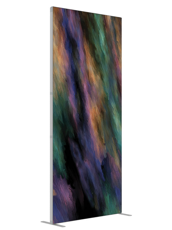Meteoristic Dark Streak Abstract shown at an angled view, photography backdrop panel for Denny StudioEdge silicone edge frame, 3 ft