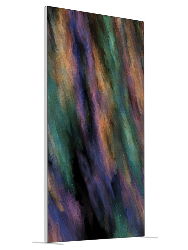 Meteoristic Dark Streak Abstract shown at an angled view, photography backdrop panel for Denny StudioEdge silicone edge frame, 4 ft