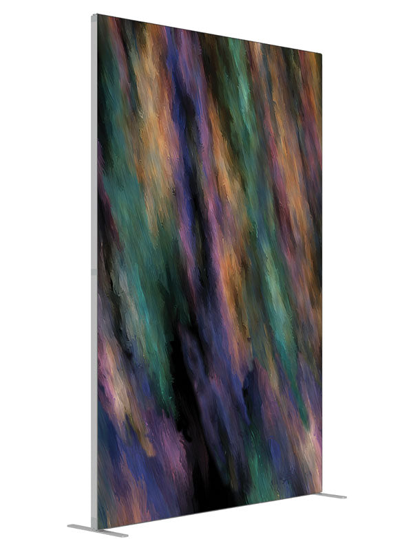 Meteoristic Dark Streak Abstract shown at an angled view, photography backdrop panel for Denny StudioEdge silicone edge frame, 5 ft