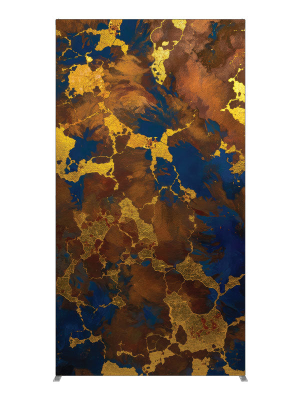 Moody navy blue gold metallic abstract printed backdrop 4ft - Denny StudioEdge SECP-8857