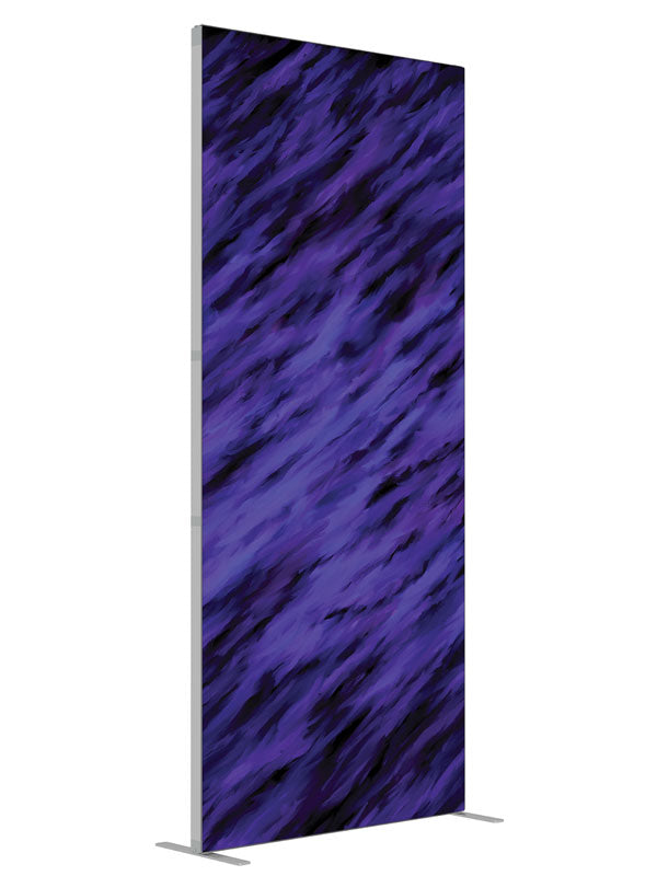 Moon Glow Violet Streak Abstract shown at an angled view, photography backdrop panel for Denny StudioEdge silicone edge frame, 3 ft