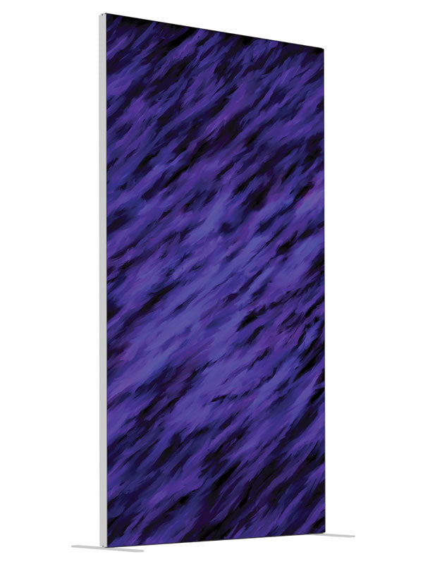 Moon Glow Violet Streak Abstract shown at an angled view, photography backdrop panel for Denny StudioEdge silicone edge frame, 4 ft
