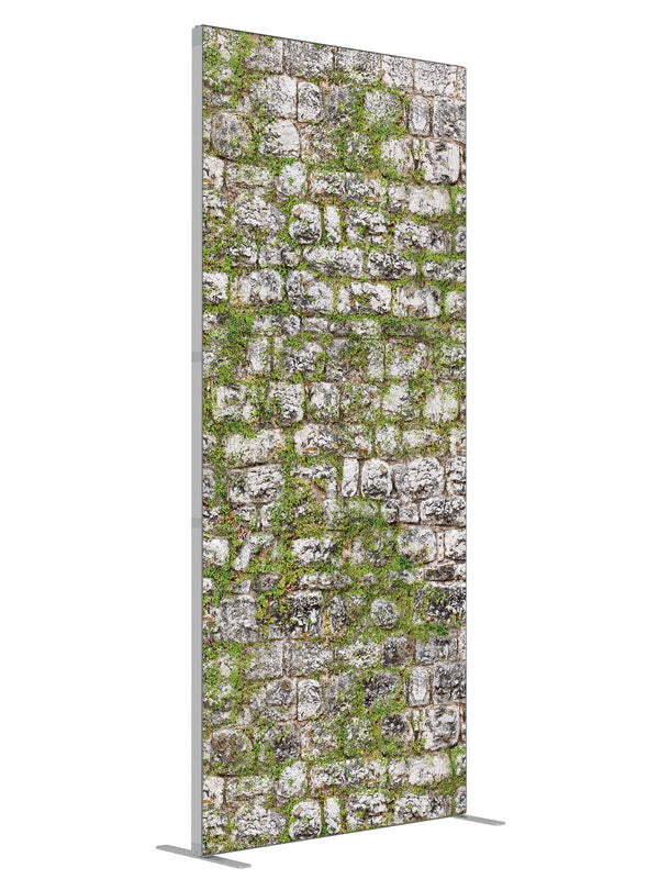 Mossy Stone shown at an angled view, photography backdrop panel for Denny StudioEdge silicone edge frame, 3 ft