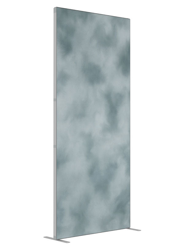 Mottled Gray shown at an angled view, photography backdrop panel for Denny StudioEdge silicone edge frame, 3 ft