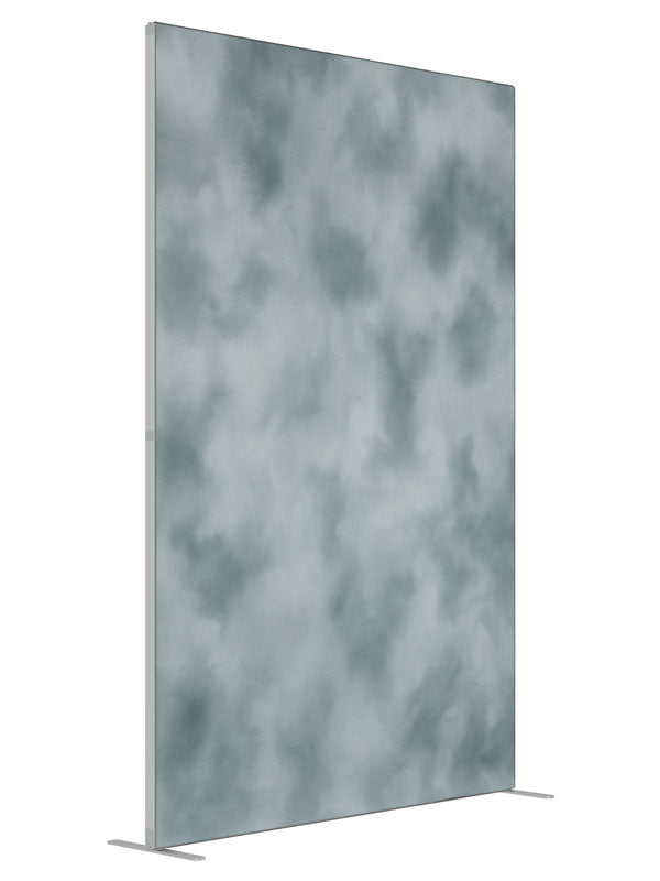 Mottled Gray shown at an angled view, photography backdrop panel for Denny StudioEdge silicone edge frame, 5 ft