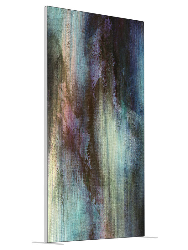 Muted teal brown brushwork shown at an angled view, photography backdrop panel for Denny StudioEdge silicone edge frame, 4 ft