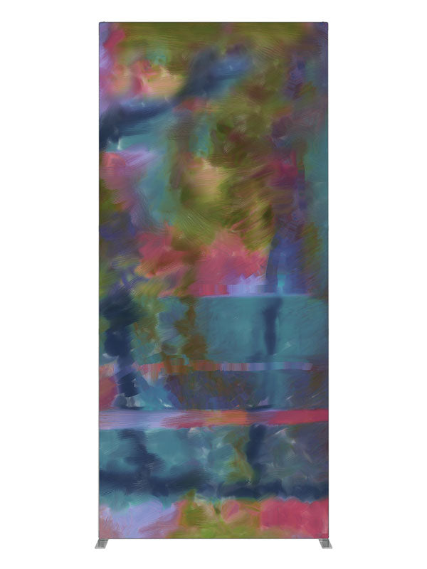Muted teal mauve brushwork, photography backdrop panel for Denny StudioEdge silicone edge frame, 3 ft