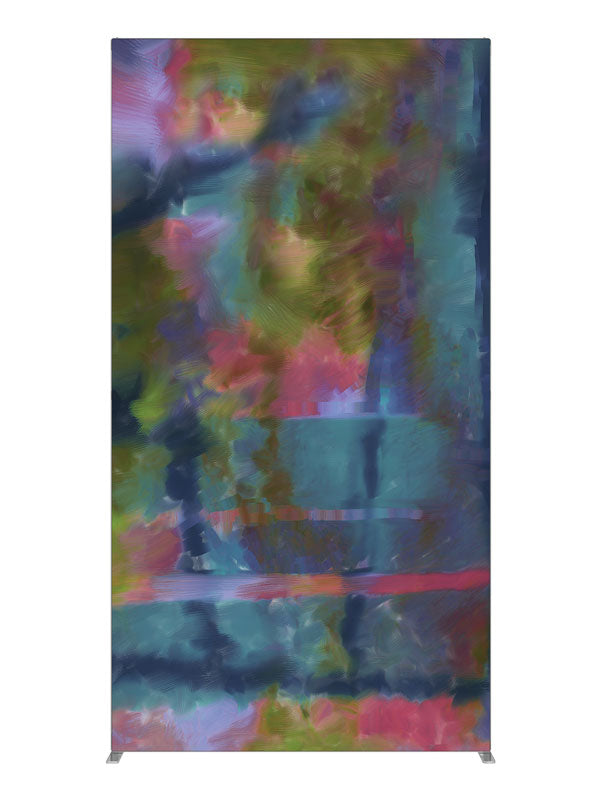 Muted teal mauve brushwork, photography backdrop panel for Denny StudioEdge silicone edge frame, 4 ft