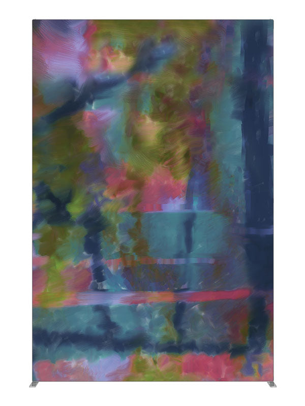 Muted teal mauve brushwork, photography backdrop panel for Denny StudioEdge silicone edge frame, 5 ft