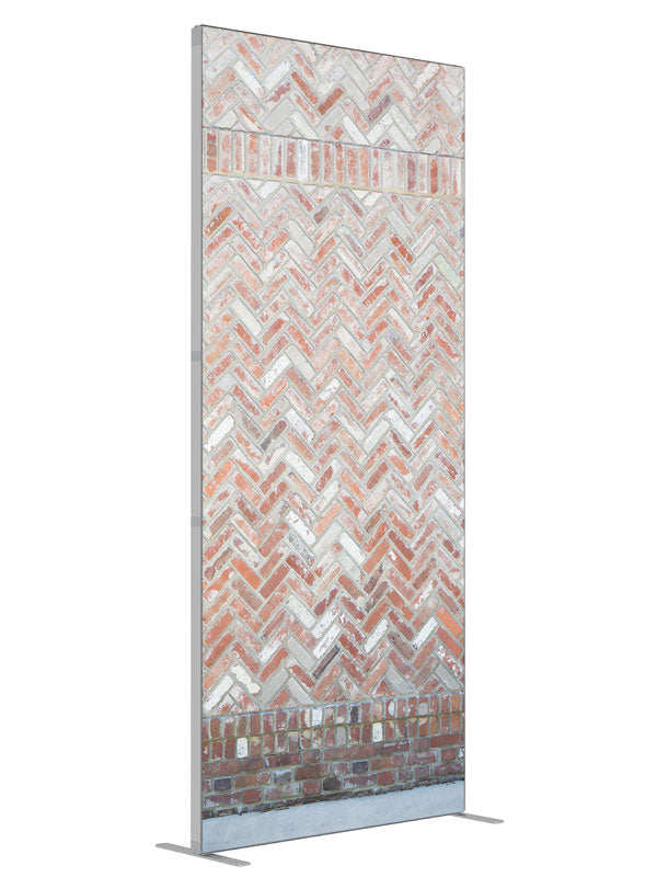 Neutral Brick shown at an angled view, photography backdrop panel for Denny StudioEdge silicone edge frame, 3 ft