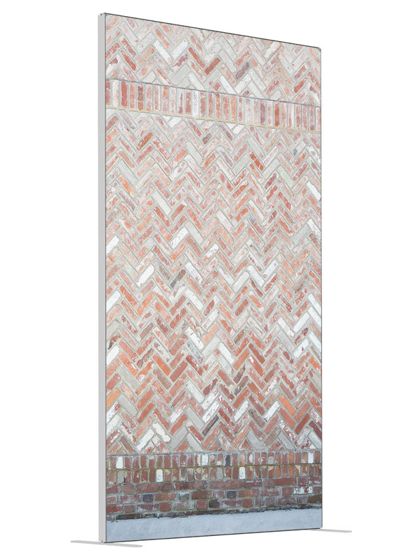 Neutral Brick shown at an angled view, photography backdrop panel for Denny StudioEdge silicone edge frame, 4 ft