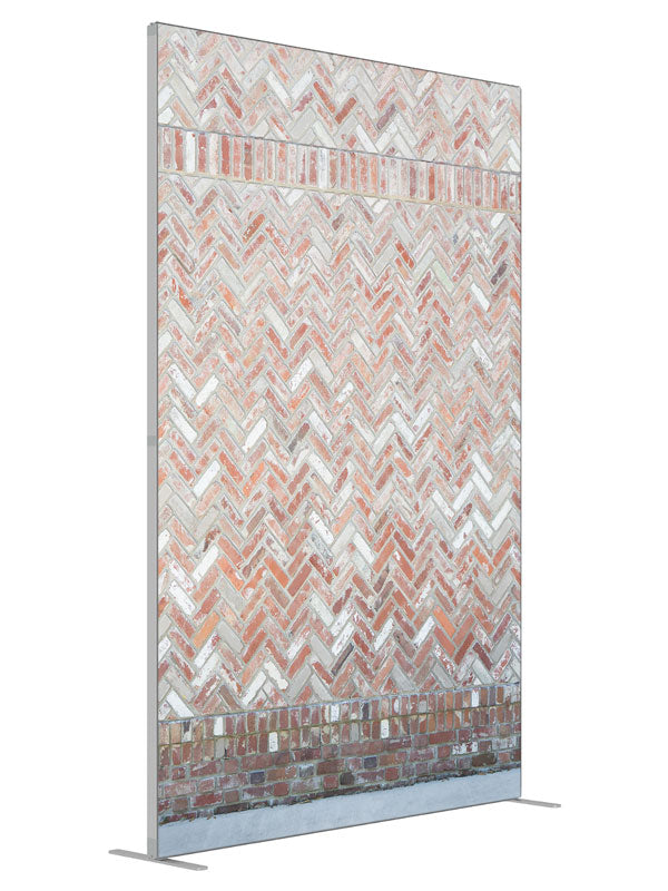 Neutral Brick shown at an angled view, photography backdrop panel for Denny StudioEdge silicone edge frame, 5 ft