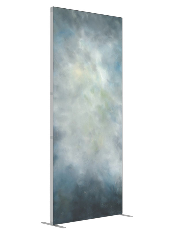 Neutral Haze shown at an angled view, photography backdrop panel for Denny StudioEdge silicone edge frame, 3 ft