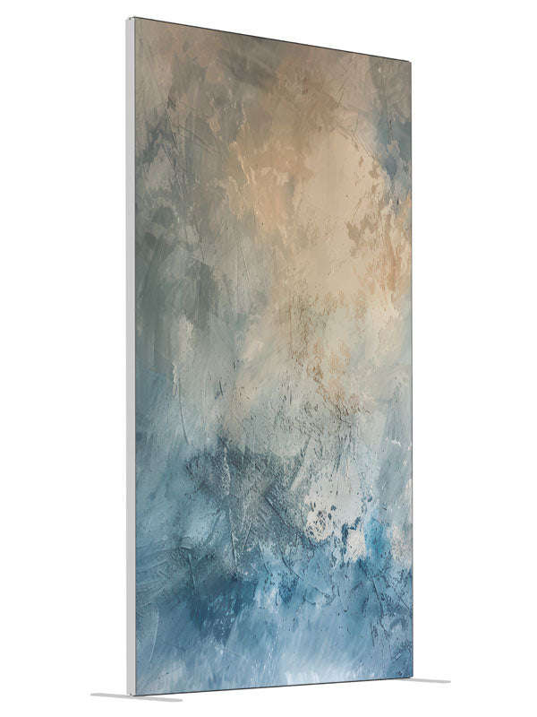 Ocean Mist Abstract shown at an angled view, photography backdrop panel for Denny StudioEdge silicone edge frame, 4 ft