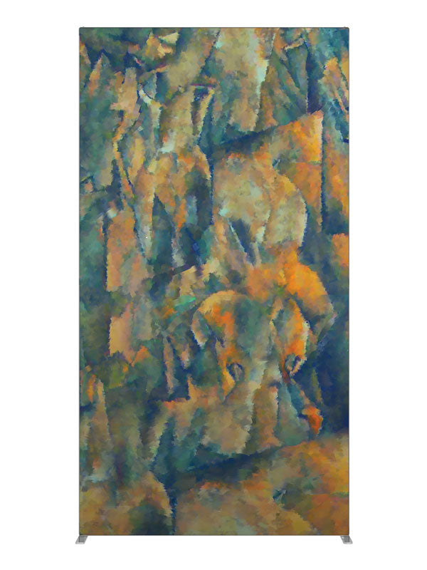 Olive gold blue earthen abstract, photography backdrop panel for Denny StudioEdge silicone edge frame, 4 ft