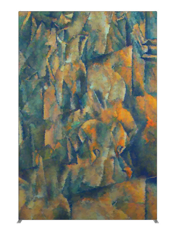 Olive gold blue earthen abstract, photography backdrop panel for Denny StudioEdge silicone edge frame, 5 ft
