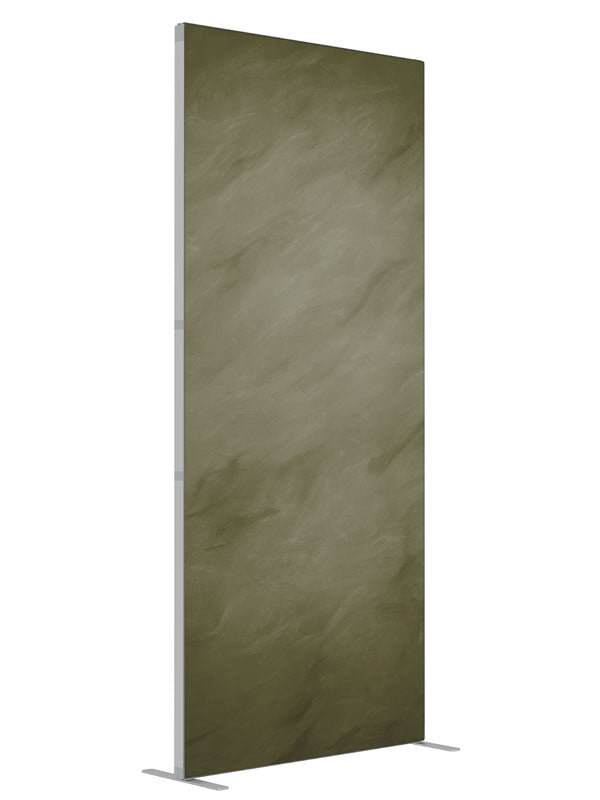 Olive Green shown at an angled view, photography backdrop panel for Denny StudioEdge silicone edge frame, 3 ft