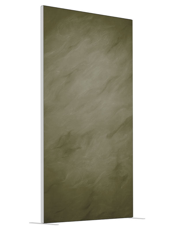 Olive Green shown at an angled view, photography backdrop panel for Denny StudioEdge silicone edge frame, 4 ft