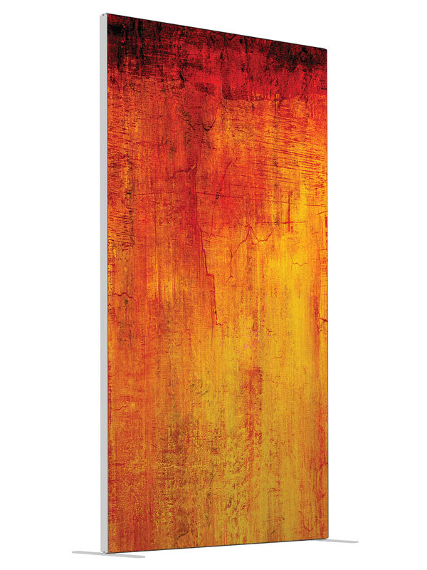Orange Crush Orange Streak Abstract shown at an angled view, photography backdrop panel for Denny StudioEdge silicone edge frame, 4 ft
