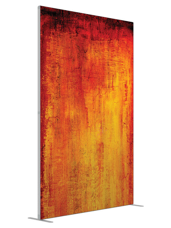 Orange Crush Orange Streak Abstract shown at an angled view, photography backdrop panel for Denny StudioEdge silicone edge frame, 5 ft