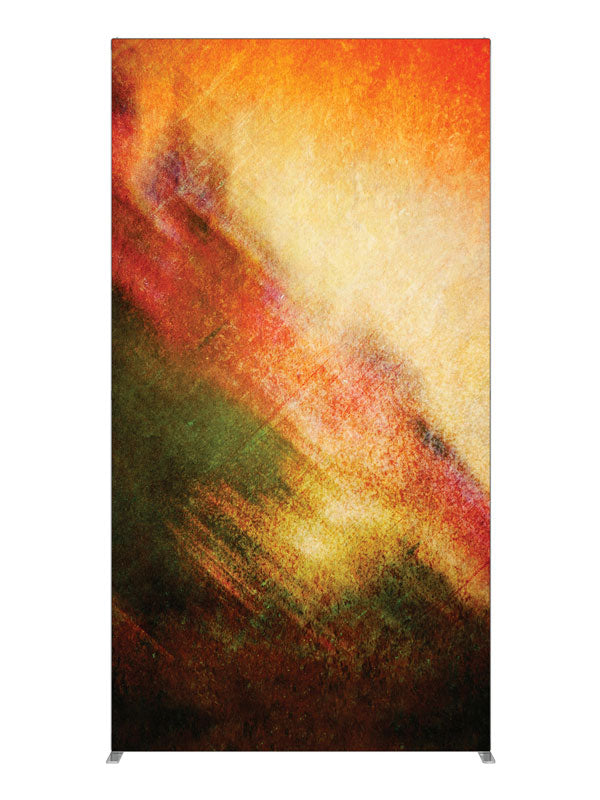 Orange gold black diagonal brushwork, photography backdrop panel for Denny StudioEdge silicone edge frame, 4 ft