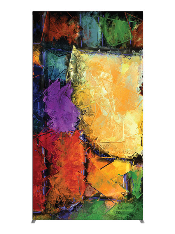 Orange purple green shard, photography backdrop panel for Denny StudioEdge silicone edge frame, 4 ft