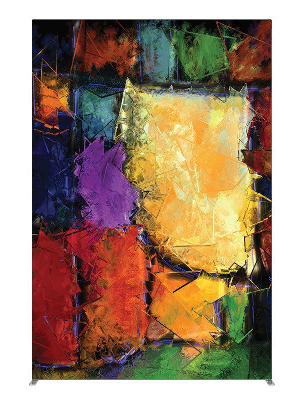 Orange purple green shard, photography backdrop panel for Denny StudioEdge silicone edge frame, 5 ft