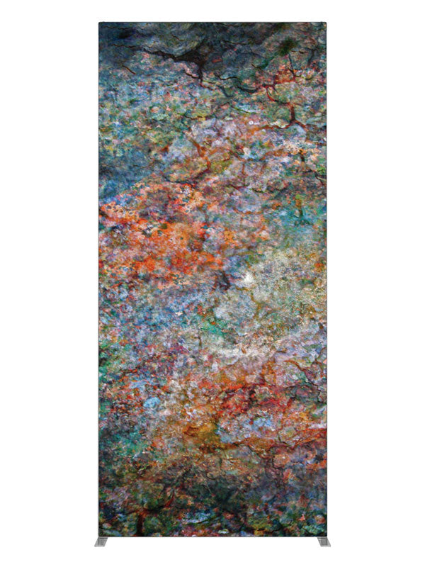 Orange teal mossy stone, photography backdrop panel for Denny StudioEdge silicone edge frame, 3 ft