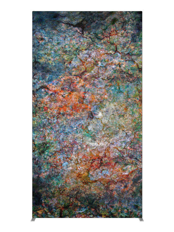 Orange teal mossy stone, photography backdrop panel for Denny StudioEdge silicone edge frame, 4 ft