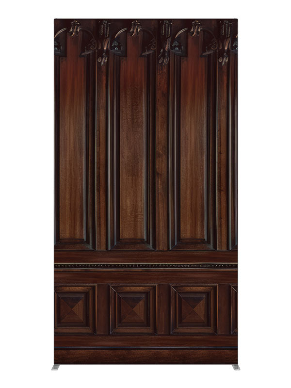 Ornate Dark Wood Panel, photography backdrop panel for Denny StudioEdge silicone edge frame, 4 ft