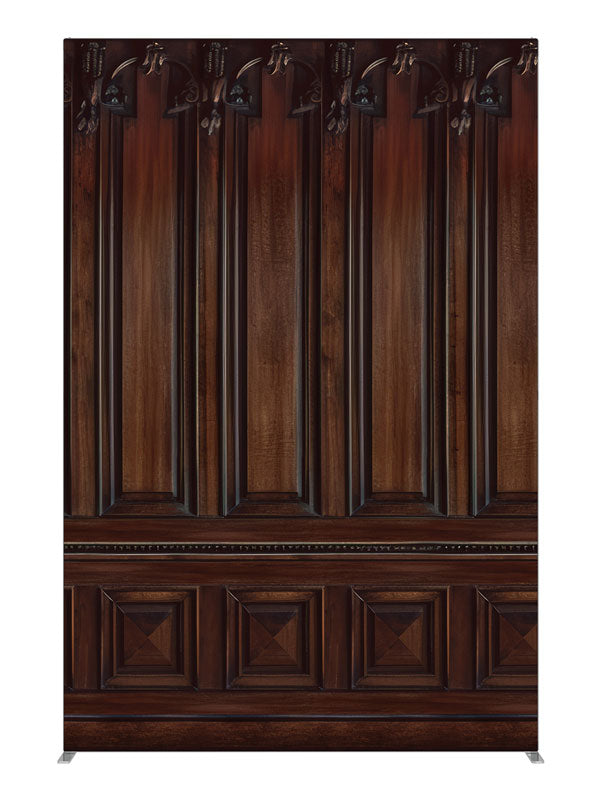 Ornate Dark Wood Panel, photography backdrop panel for Denny StudioEdge silicone edge frame, 5 ft