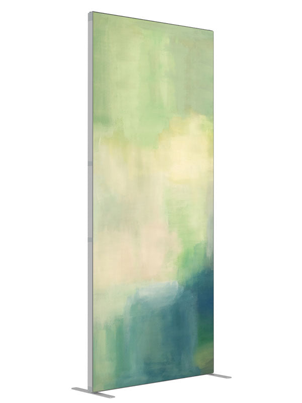 Light Green shown at an angled view, photography backdrop panel for Denny StudioEdge silicone edge frame, 3 ft