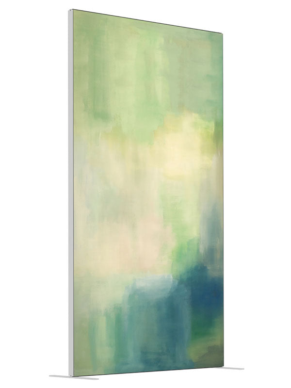 Light Green shown at an angled view, photography backdrop panel for Denny StudioEdge silicone edge frame, 4 ft