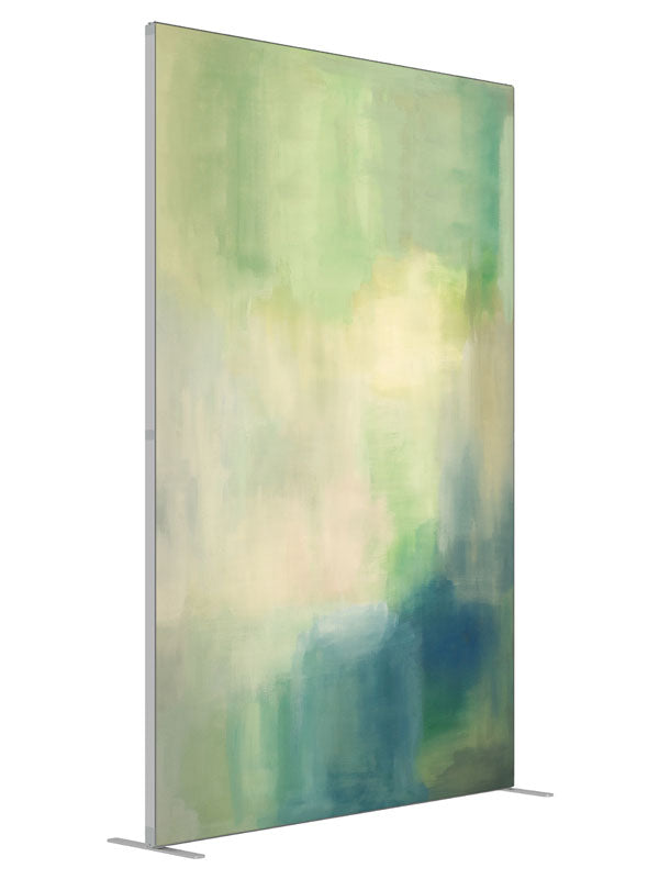 Light Green shown at an angled view, photography backdrop panel for Denny StudioEdge silicone edge frame, 5 ft