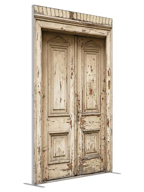 Pale brick double door printed backdrop angled view 5ft - Denny StudioEdge SECP-8794