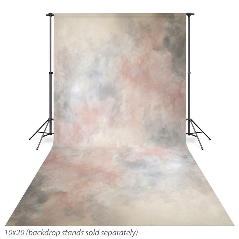 Whisper Veil Soft Pastel Gray mottled texture photography backdrop shown at the full 10x20 size CP-8994