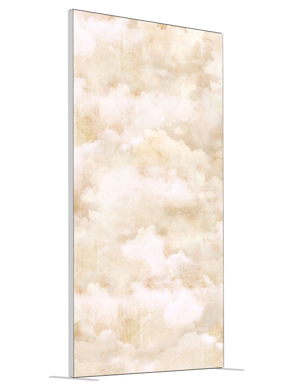 Paper Clouds shown at an angled view, photography backdrop panel for Denny StudioEdge silicone edge frame, 4 ft
