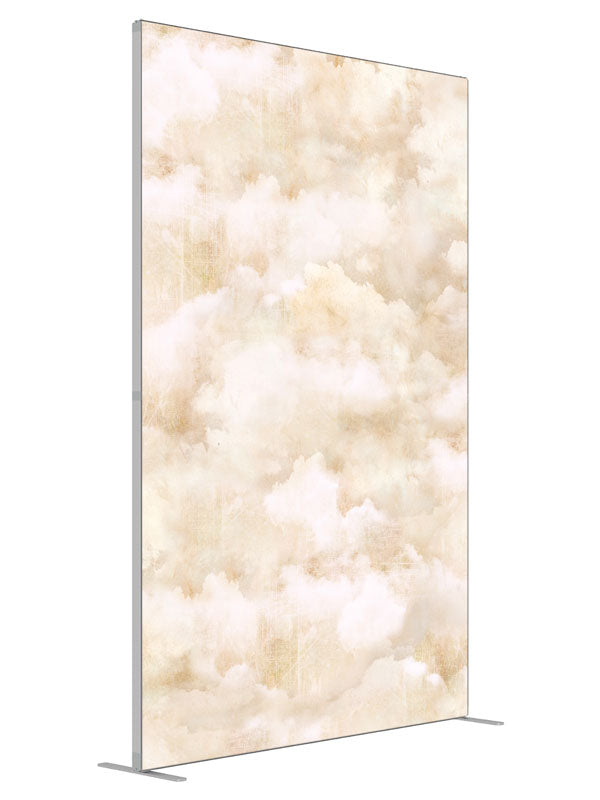 Paper Clouds shown at an angled view, photography backdrop panel for Denny StudioEdge silicone edge frame, 5 ft