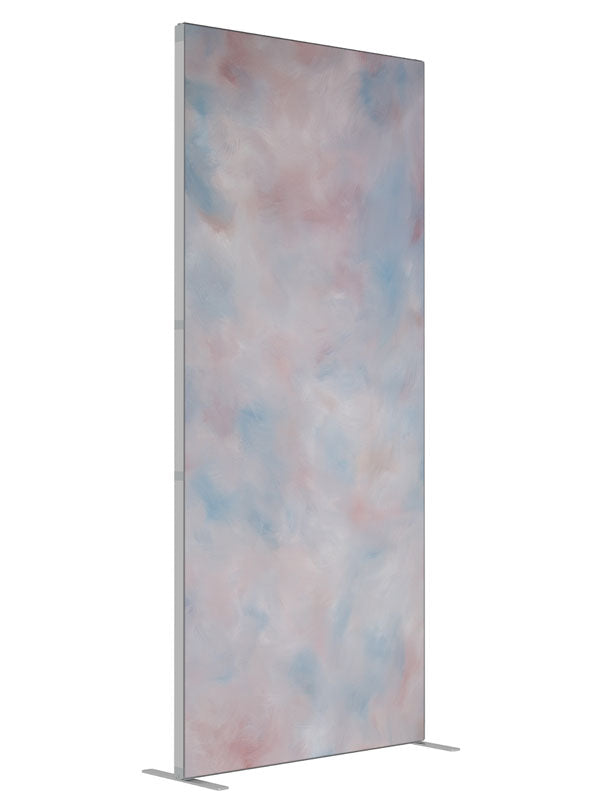 Pastel Blues shown at an angled view, photography backdrop panel for Denny StudioEdge silicone edge frame, 3 ft