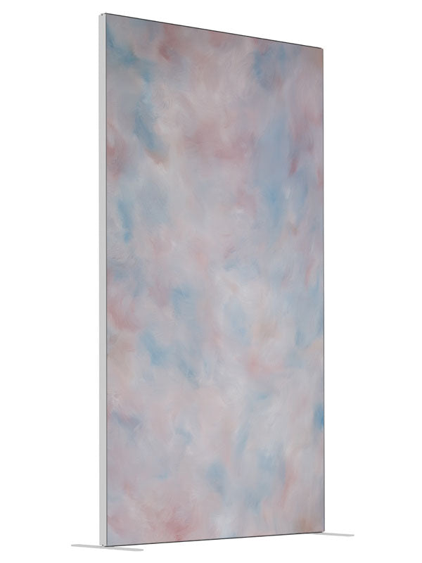 Pastel Blues shown at an angled view, photography backdrop panel for Denny StudioEdge silicone edge frame, 4 ft