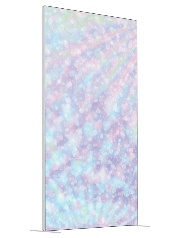 Pastel Bokeh shown at an angled view, photography backdrop panel for Denny StudioEdge silicone edge frame, 4 ft