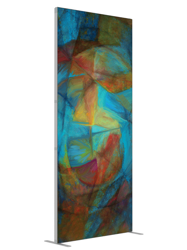 Pastel Dusk Soft Cubist Abstract shown at an angled view, photography backdrop panel for Denny StudioEdge silicone edge frame, 3 ft