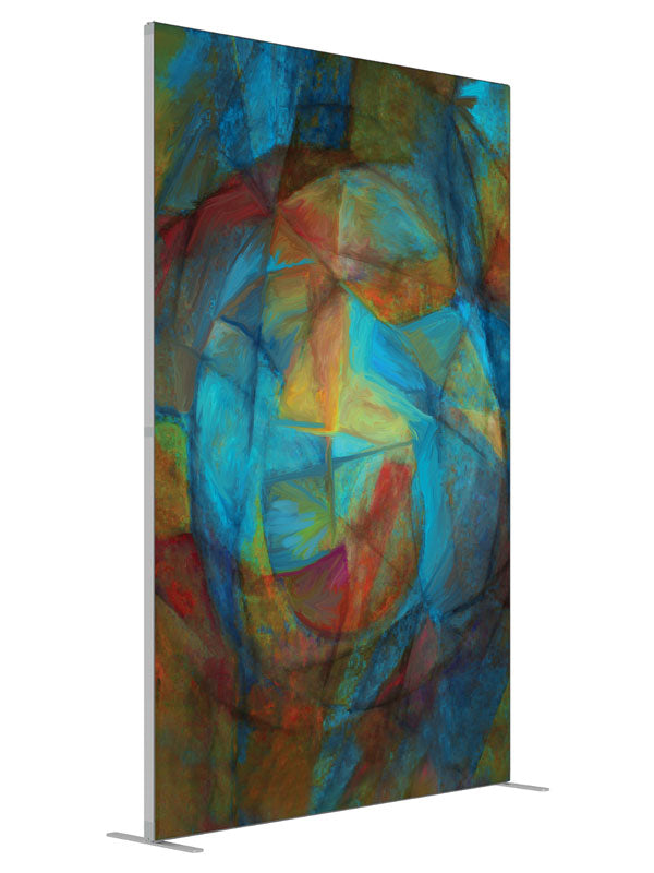 Pastel Dusk Soft Cubist Abstract shown at an angled view, photography backdrop panel for Denny StudioEdge silicone edge frame, 5 ft