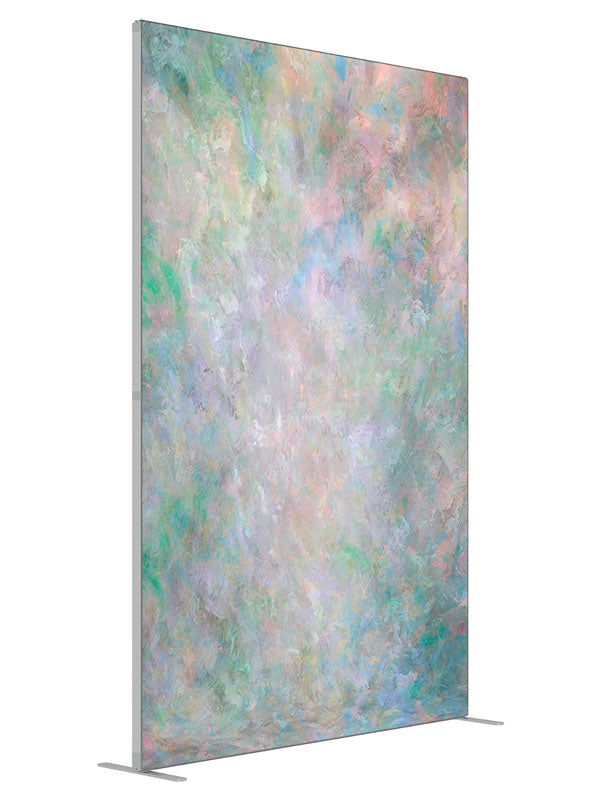 Pastel Monet shown at an angled view, photography backdrop panel for Denny StudioEdge silicone edge frame, 5 ft