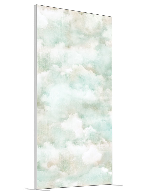 Pastel Paper Clouds shown at an angled view, photography backdrop panel for Denny StudioEdge silicone edge frame, 4 ft