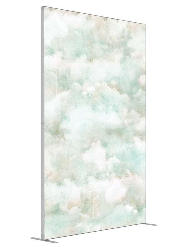 Pastel Paper Clouds shown at an angled view, photography backdrop panel for Denny StudioEdge silicone edge frame, 5 ft