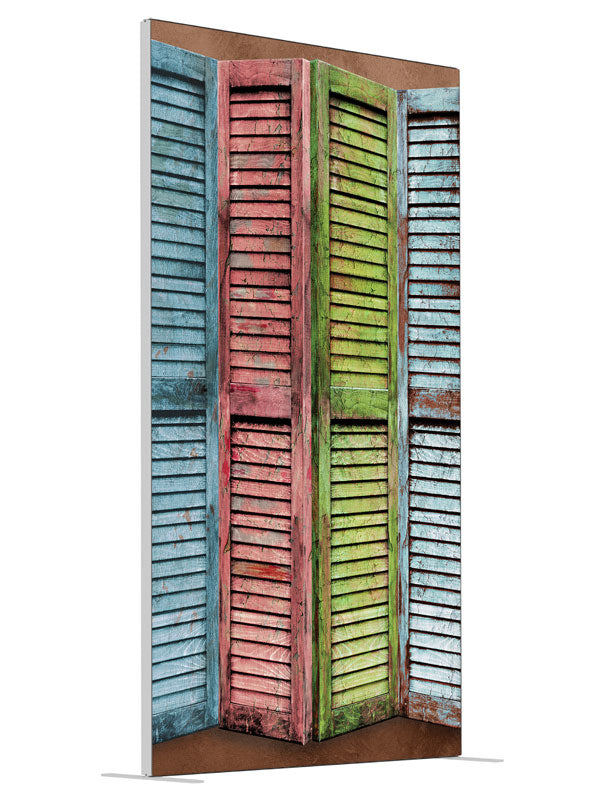 Pastel Shutters shown at an angled view, photography backdrop panel for Denny StudioEdge silicone edge frame, 4 ft