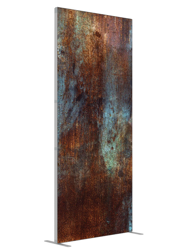 Patina Metal shown at an angled view, photography backdrop panel for Denny StudioEdge silicone edge frame, 3 ft