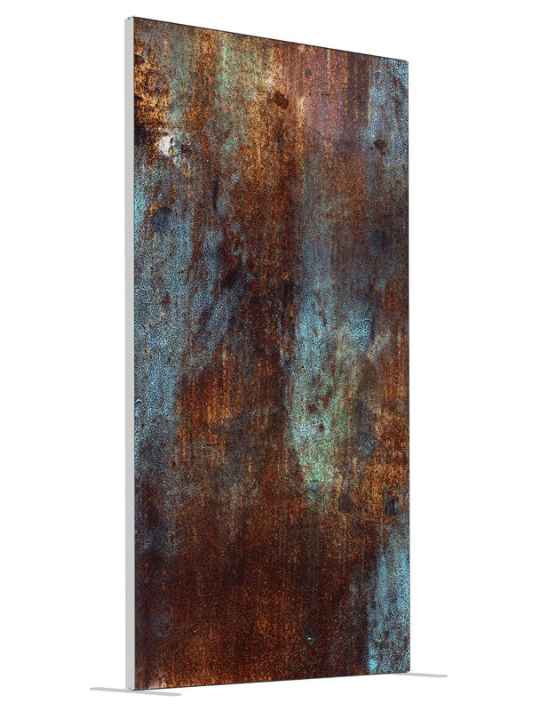 Patina Metal shown at an angled view, photography backdrop panel for Denny StudioEdge silicone edge frame, 4 ft